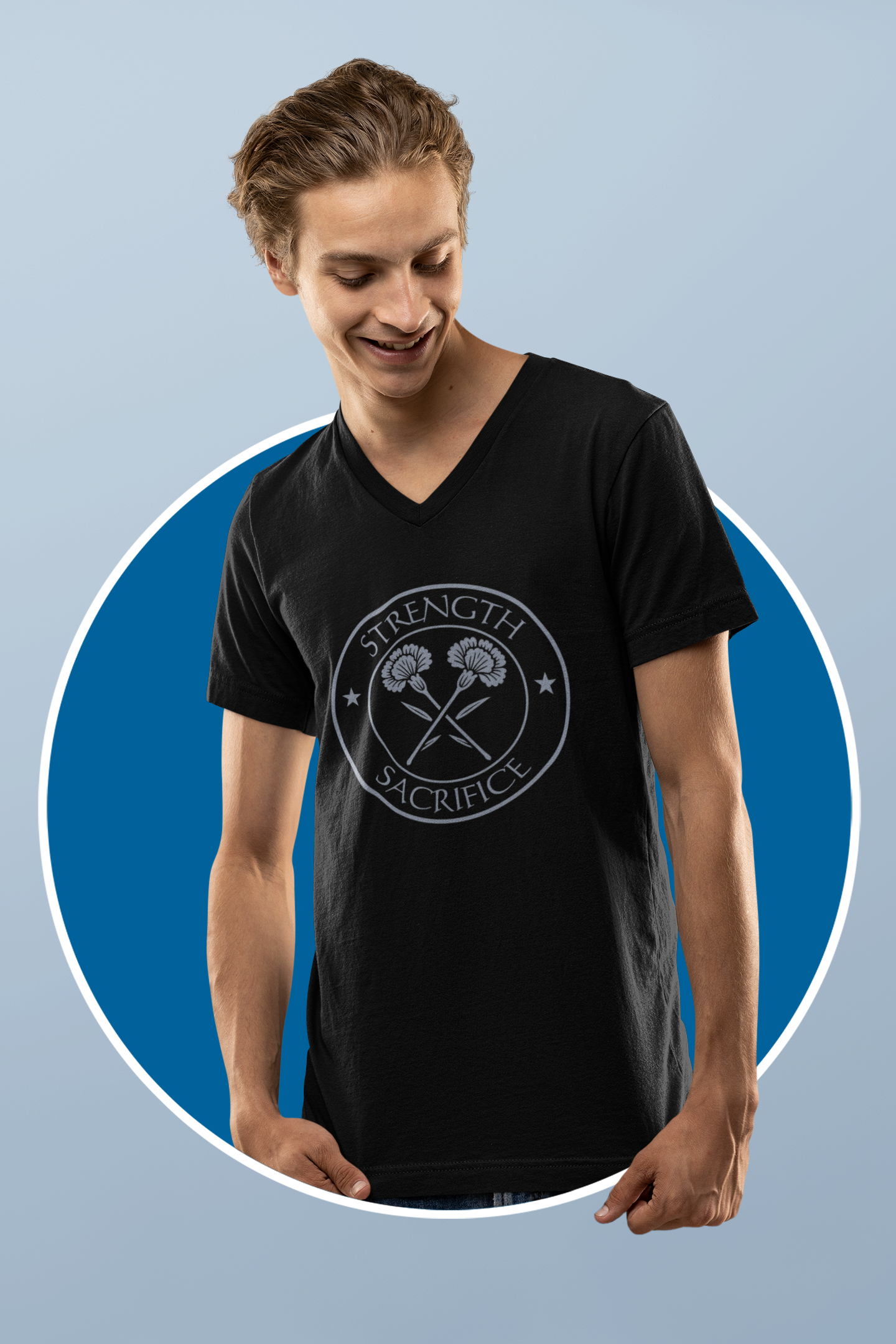 Carnation V-neck T-shirt