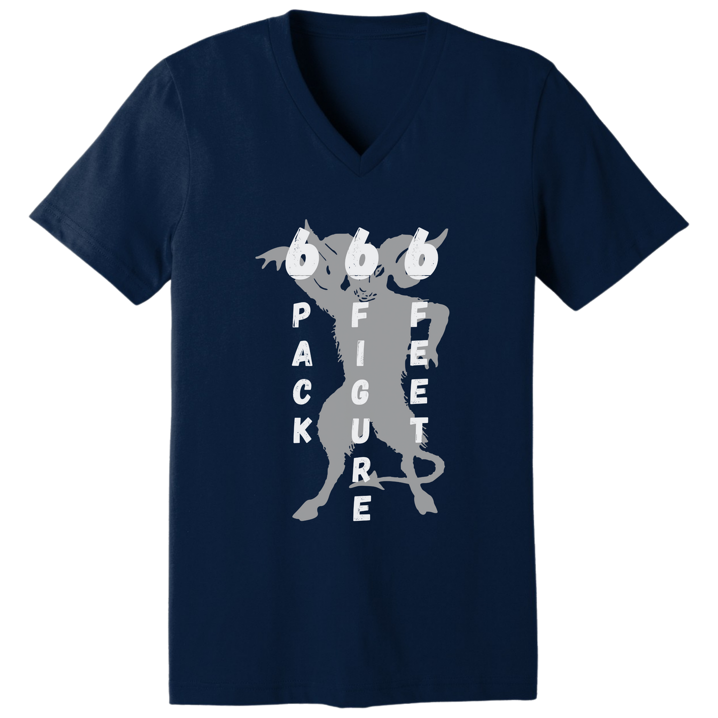 666, six pack six figure V-neck T-shirt