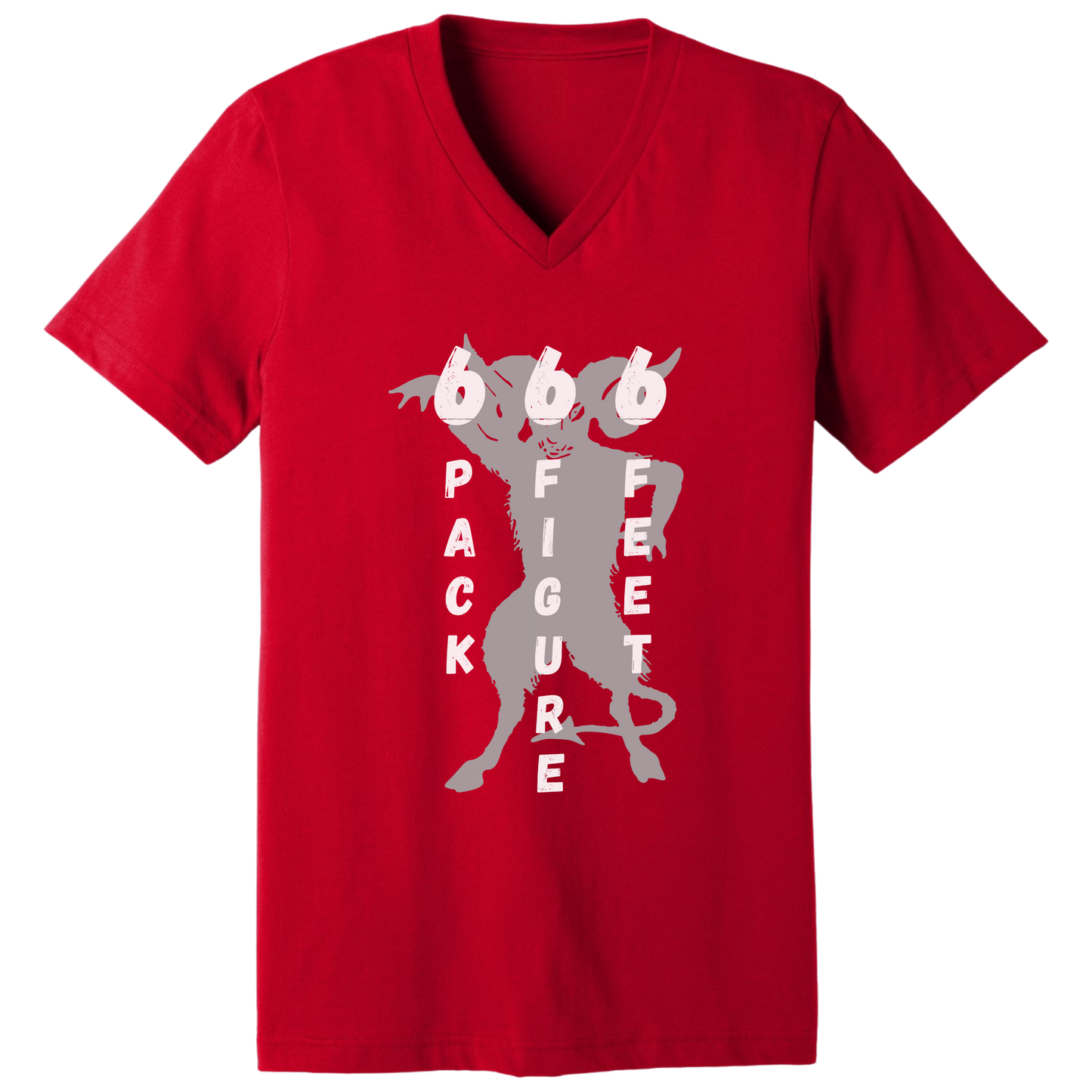 666, six pack six figure V-neck T-shirt