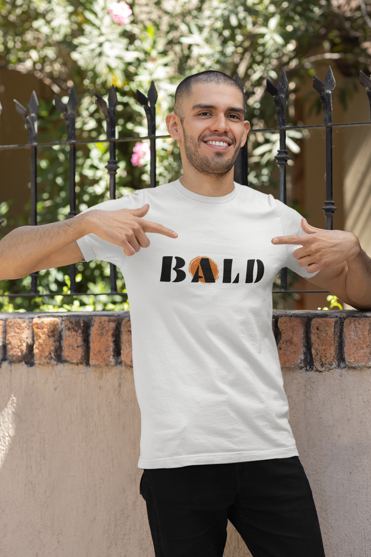 Bold, bald T-shirt
