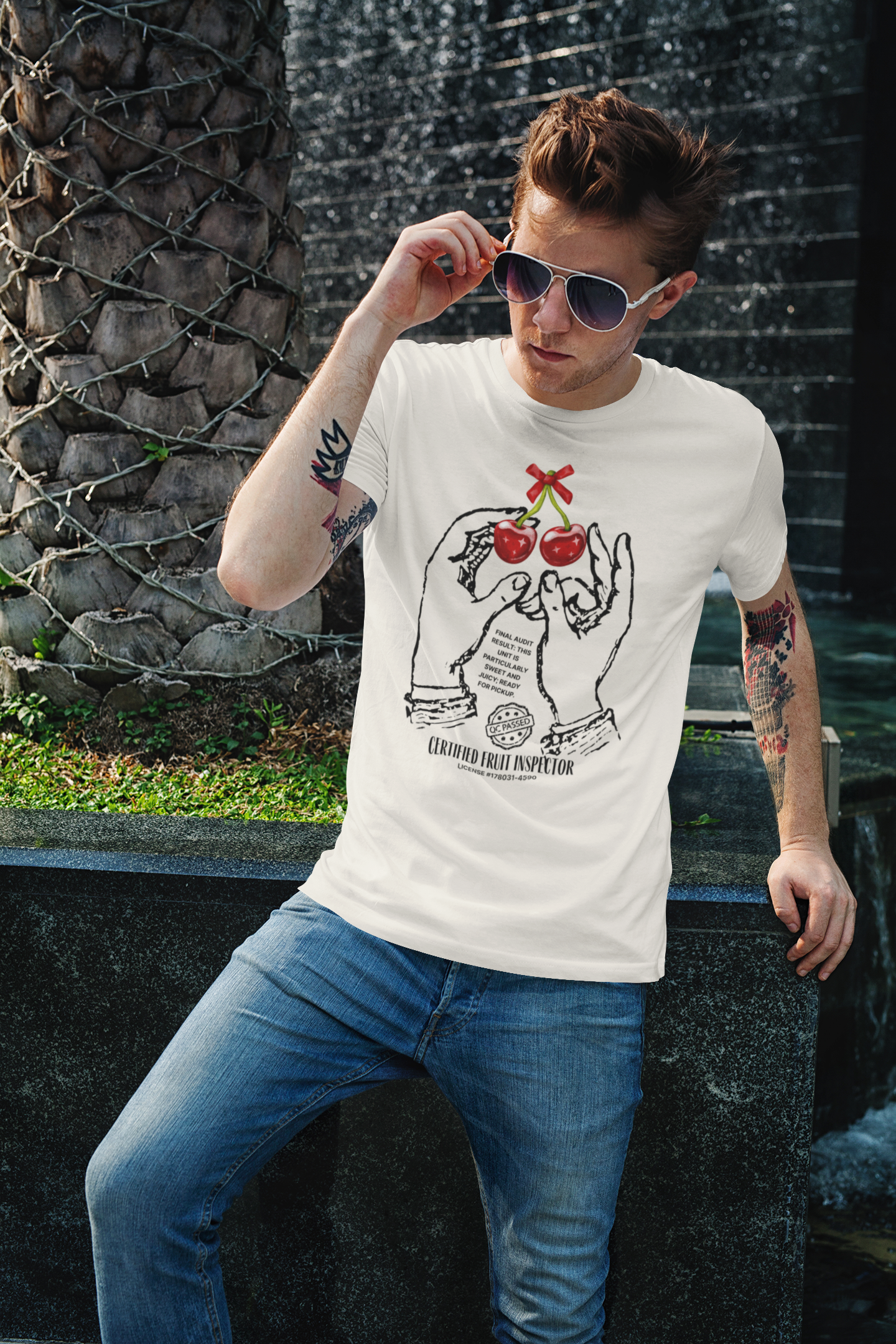 Cherries, certified fruit inspector - T-shirt