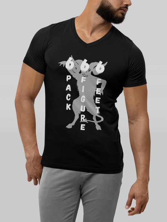 666, six pack six figure V-neck T-shirt