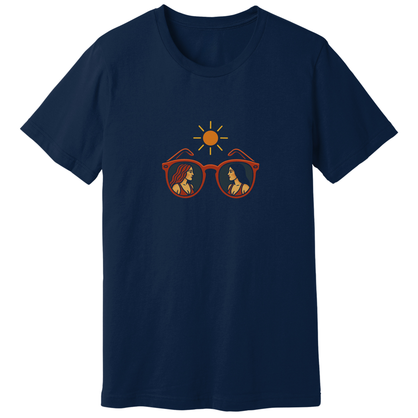 Sunglasses with lady reflections T-shirt