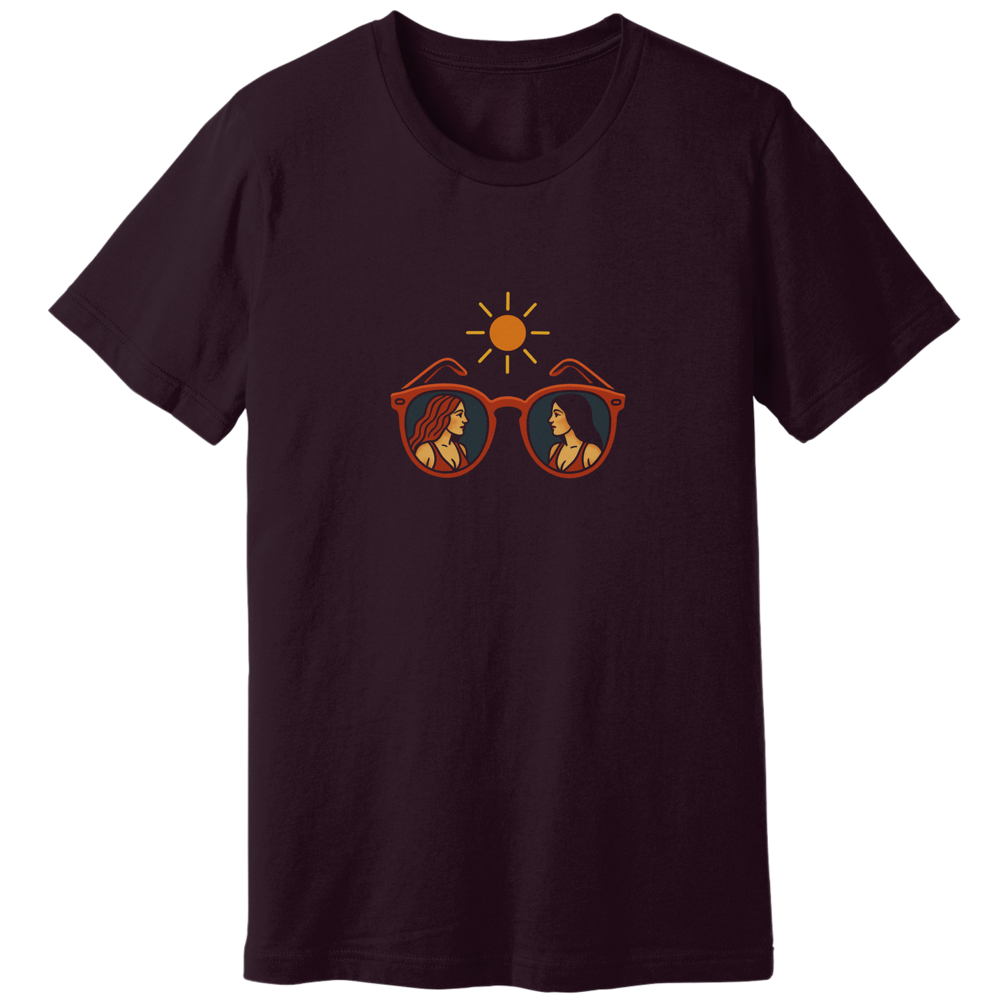 Sunglasses with lady reflections T-shirt