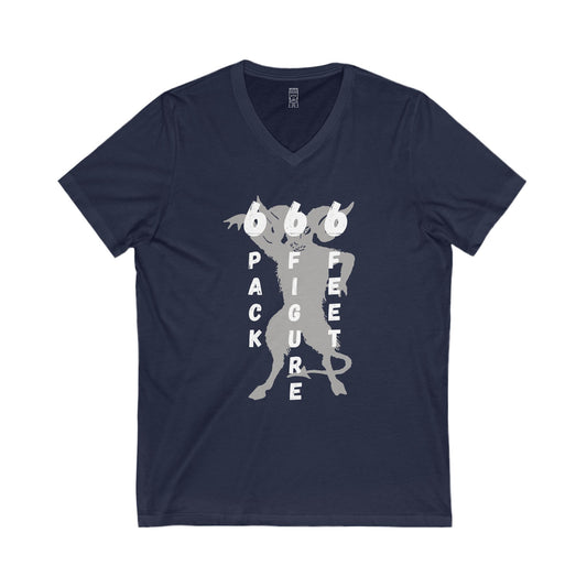 666, six pack six figure V-neck T-shirt