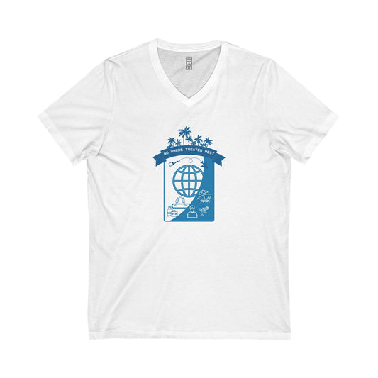 Go where treated best  V-neck T-shirt