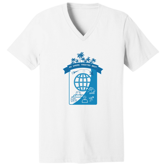 Go where treated best  V-neck T-shirt
