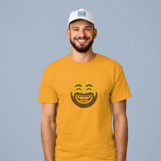 Bearded smiling emoji T-shirt